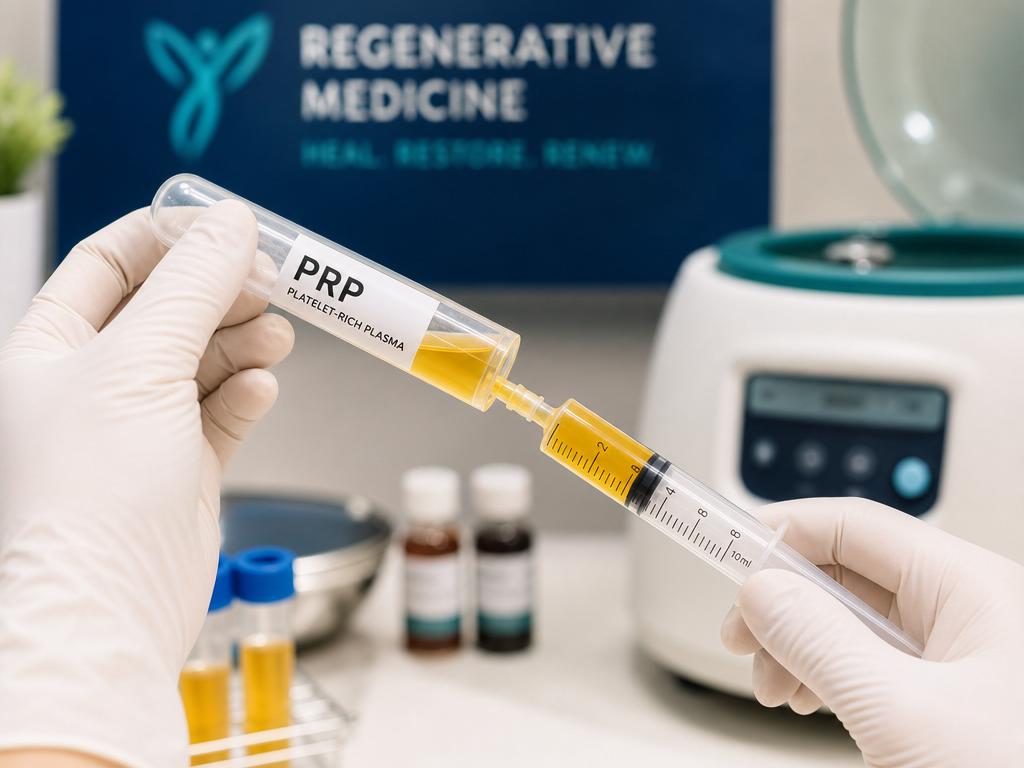 PRP therapy injection supporting knee soft tissue healing