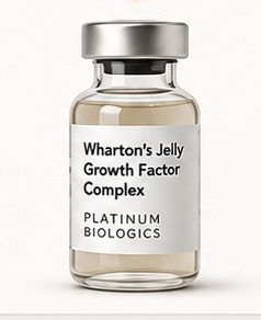 Vial of Wharton's Jelly-derived growth factor complex, an allograft biologic from screened donated birth tissue.