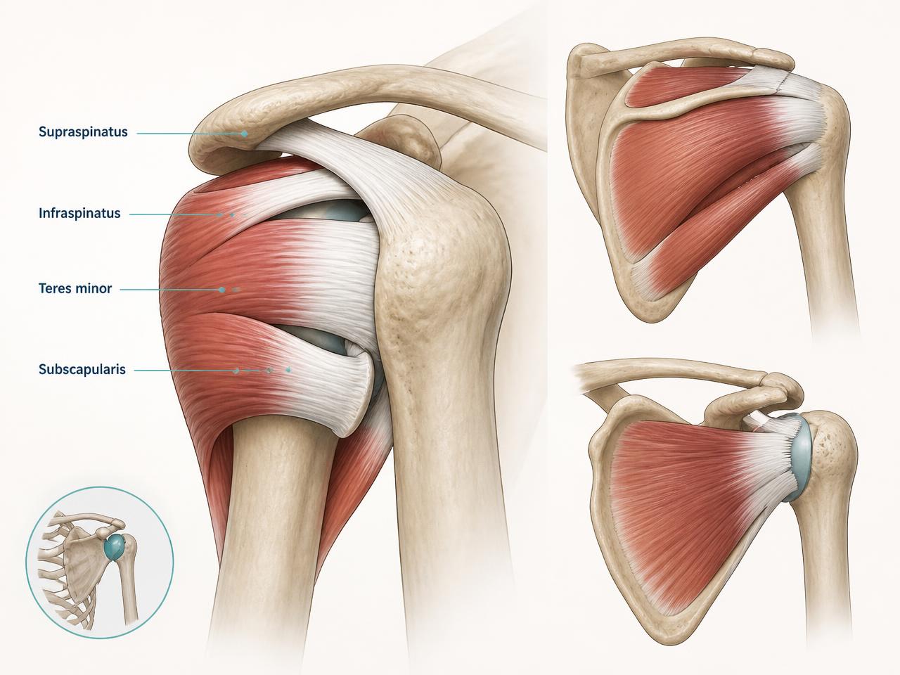 Rotator cuff tendon anatomy illustration