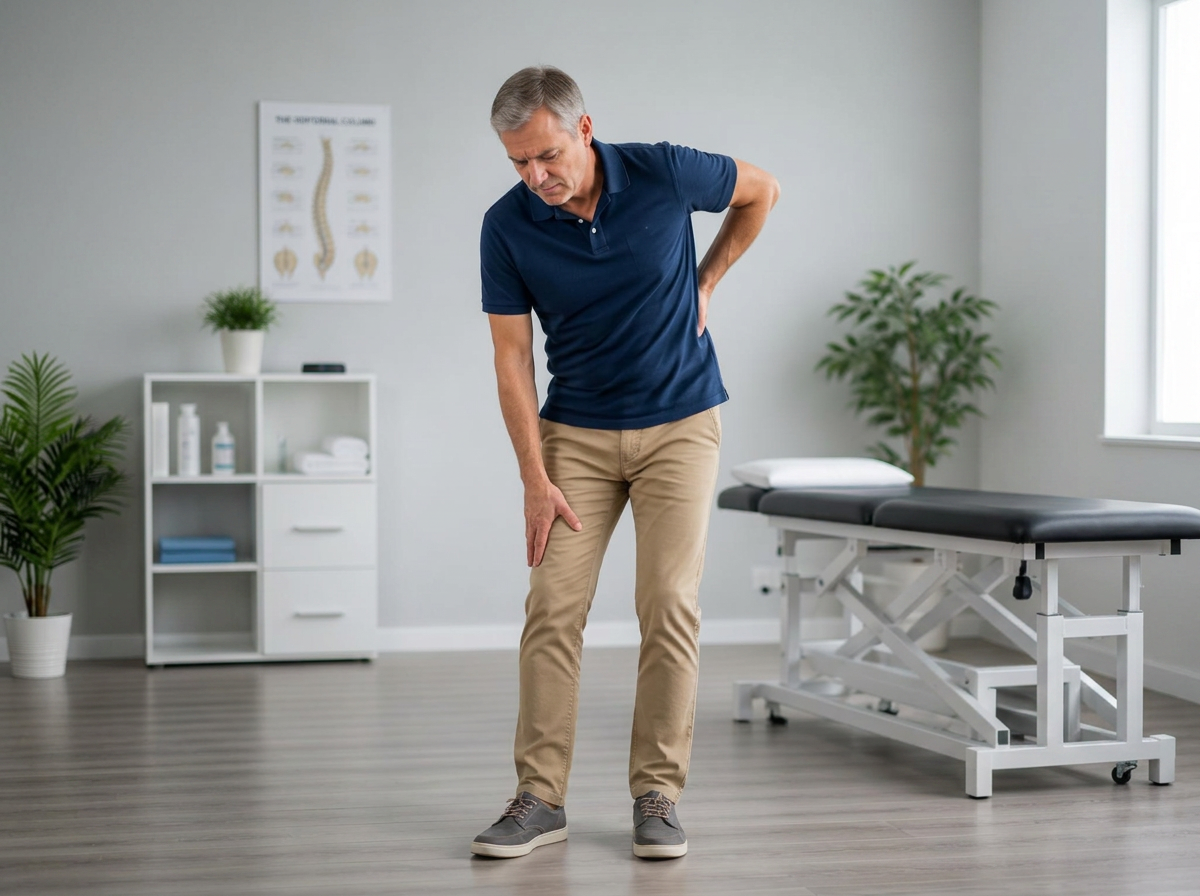 Adult experiencing pain traveling from the lower back into the leg