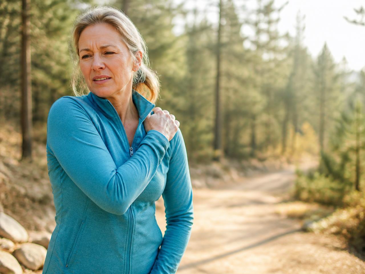 Active adult experiencing shoulder pain